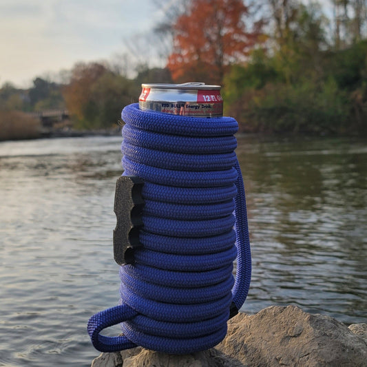 Coozie with Crimp and Loop Handles Tall 12oz. Blue